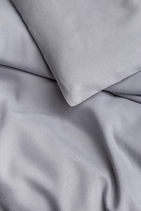 Microvezel dekbedovertrek lichtgrijs - Extra zacht en comfortabel - Inklapsysteem - Geschikt voor bedden 80/90-150 x 220 cm van Merkloos — afbeelding 3