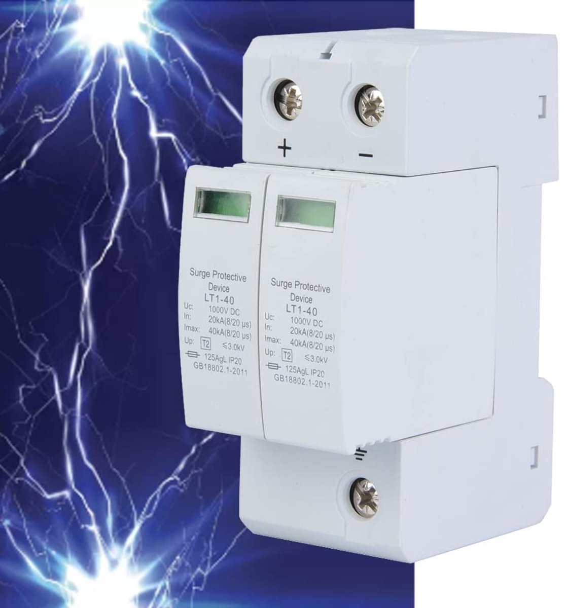 2P40KA Surge Protector - Overvoltage Bescherming voor Thuis - 40A 1000V