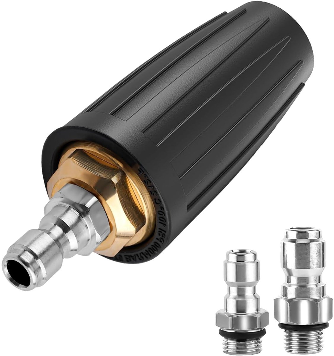 ONF3 - Turbo-mondstuk - Hogedrukreiniger - Krachtige rotatiesproeier - 4000PSI - Geschikt voor autowassen en buitenreiniging - 1/4" en 3/8" snel...