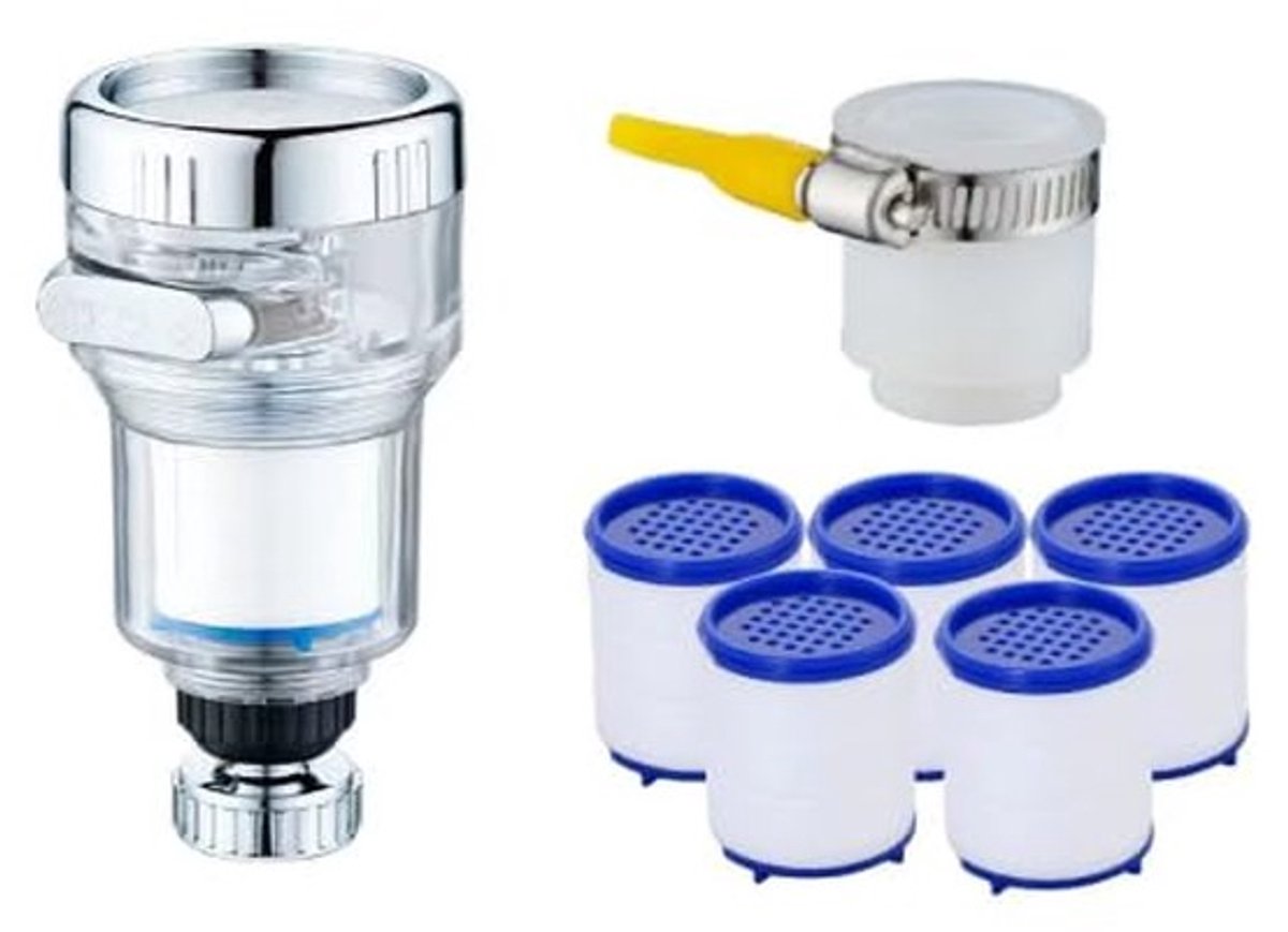 aladdien - Katoenen Filterelement Waterfilter - 12 Stuks - Voor Thuisgebruik - Blauw - Waterkraan Filter - Geschikt voor Gootsteen en Keuken