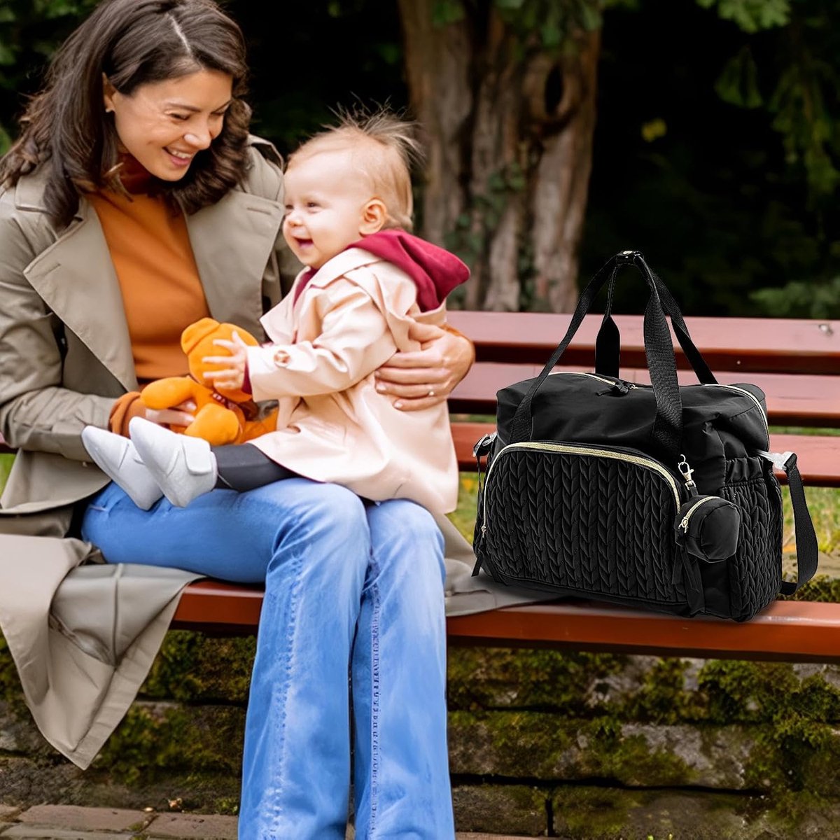 Luiertas Rugzak - Babytas - Reizen met baby - Grote capaciteit - 45 x 23 x 30 cm - Niet gespecificeerd – foto 5