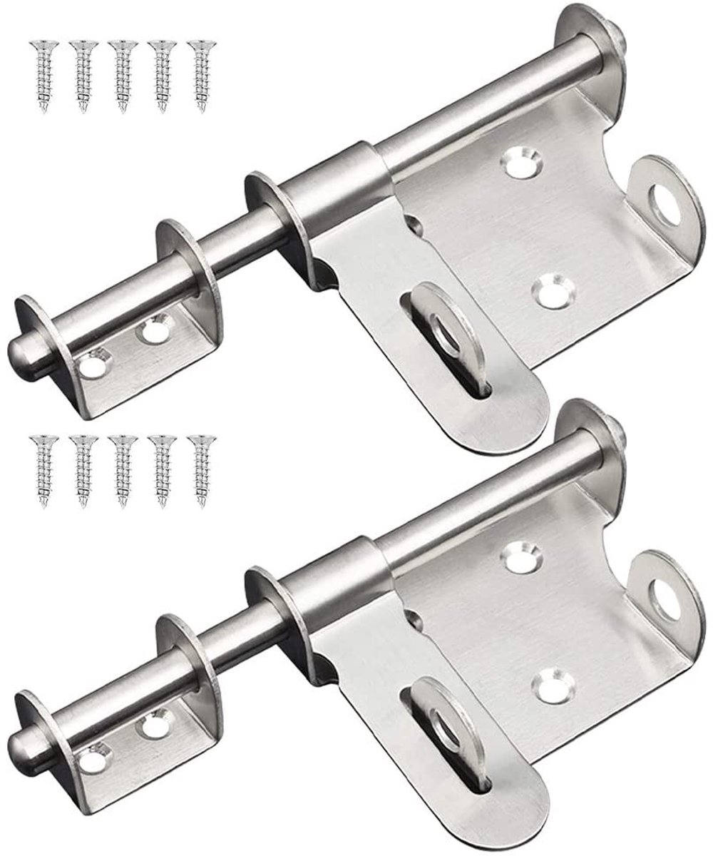 ONF3 - Zware Deursloten - Veiligheid voor Poorten - 6 Inch Sliding Bolt Lock - RVS met Hangslot Opening - Geschikt voor Garages - Stevige Constr...