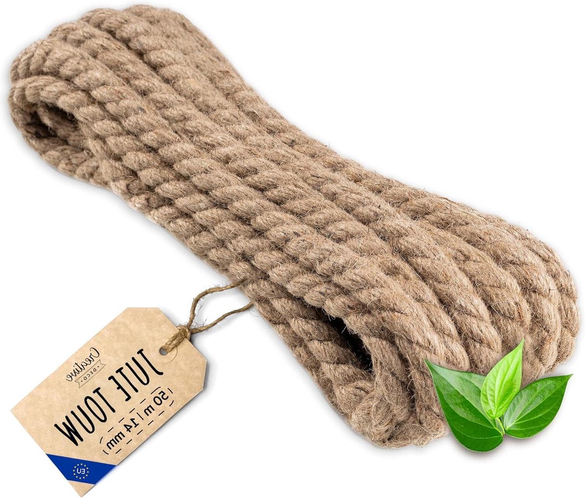 Jute Touw - Natuurvezel - Decoratief Gebruik - Dikke Stabiliteit - 50 Meter - Bruin