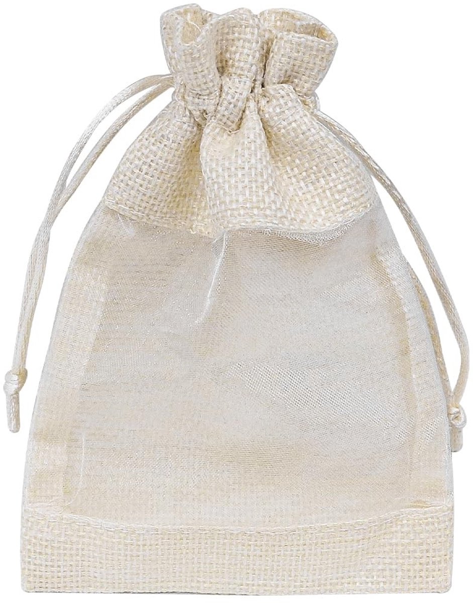 SPHProducts - Organza Jute Tassen - Herbruikbare Geschenktassen - 20 Stuks - 4 x 6 Inch - Trekkoord - Perfect voor Huwelijk en Sieraden - Geschikt voor...