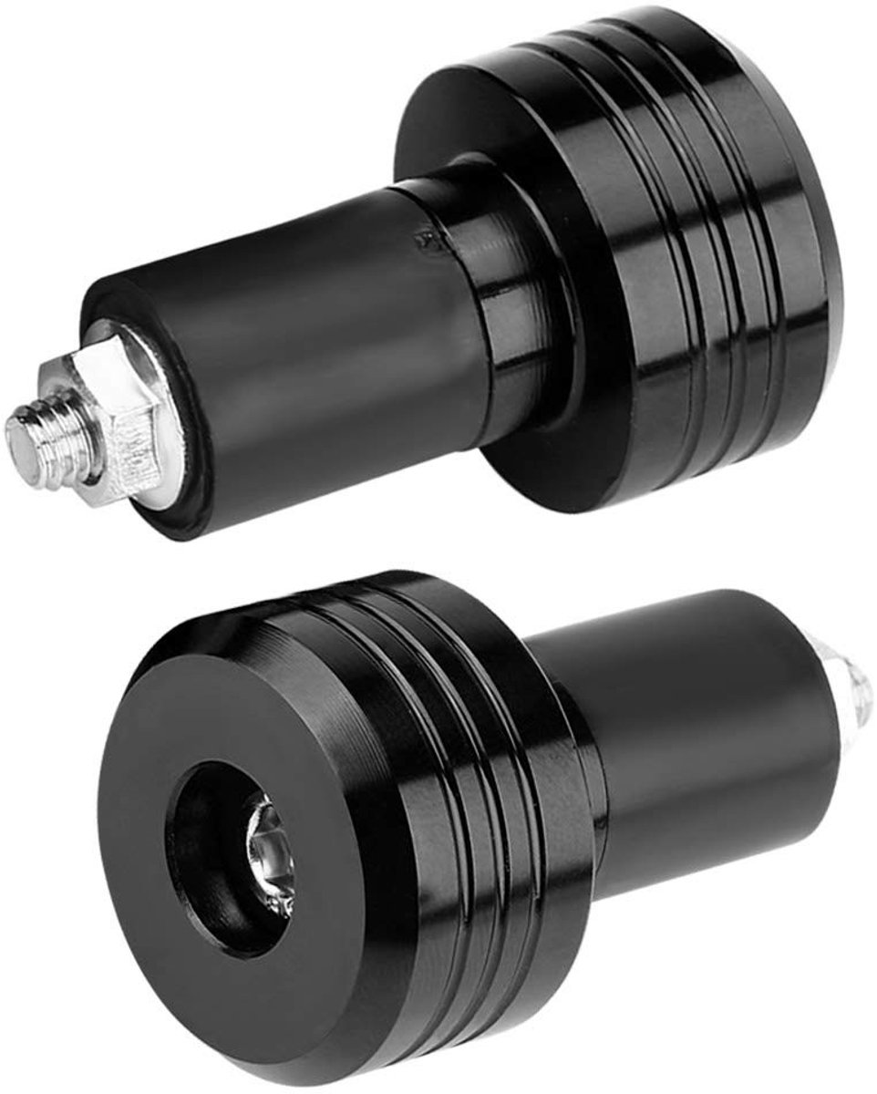 aladdien - Aluminium Handlebar Ends Caps - Universeel voor Motorfietsen - Zwart - Handvat Bescherming - Veiligheid Accessoire - 22mm