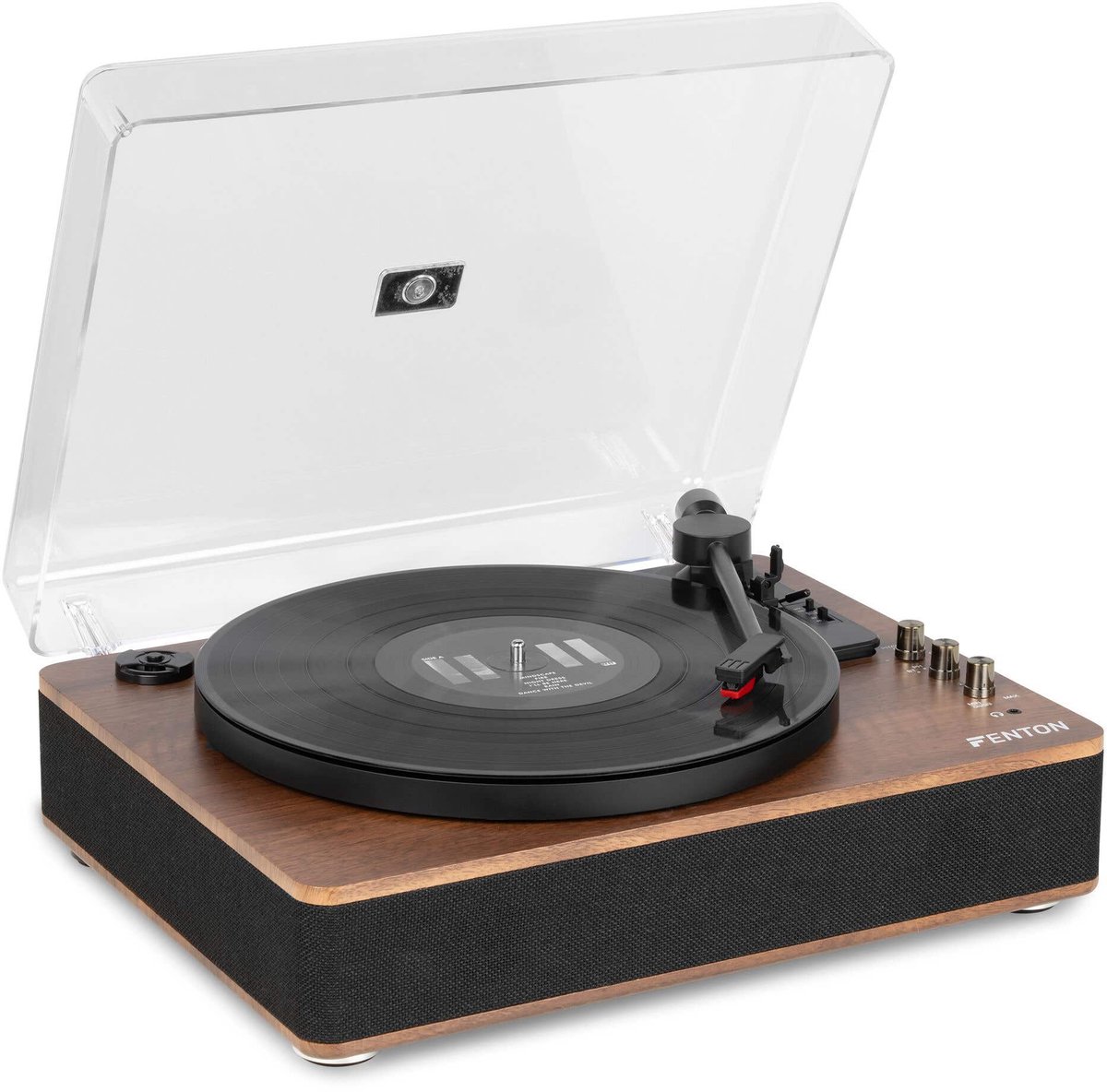 Bol.com Platenspeler Bluetooth (in/uit) - Fenton RP162 - retro platenspeler met speakers (stereo) en mp3 speler - Bruin aanbieding