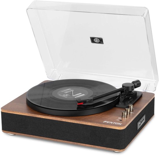 Platenspeler Bluetooth (in/uit) - Fenton RP162 - retro platenspeler met speakers (stereo) en mp3 speler - Bruin