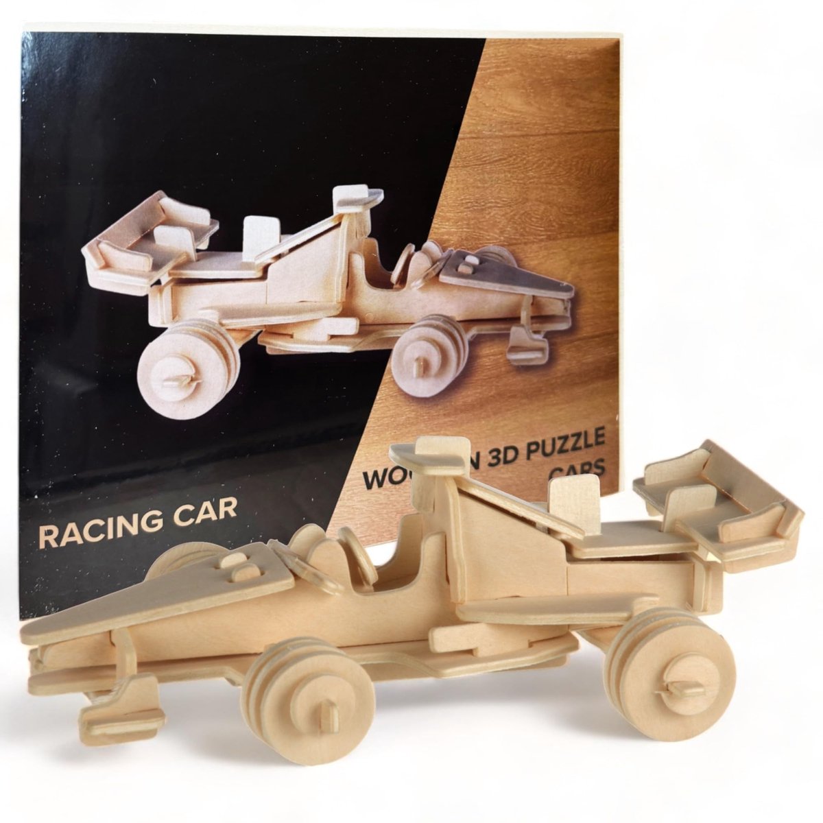 aladdien - 3D-puzzel auto - educatief houten speelgoed - bevordering hand-oogcoördinatie - 15 cm - creatief leren - geschikt voor 36 maanden en oude...