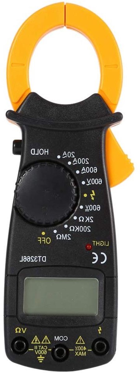Digitale Stroomtang - Multimeter Tester - Elektrische Metingen - 600A AC/DC - 35 LCD - Zwart