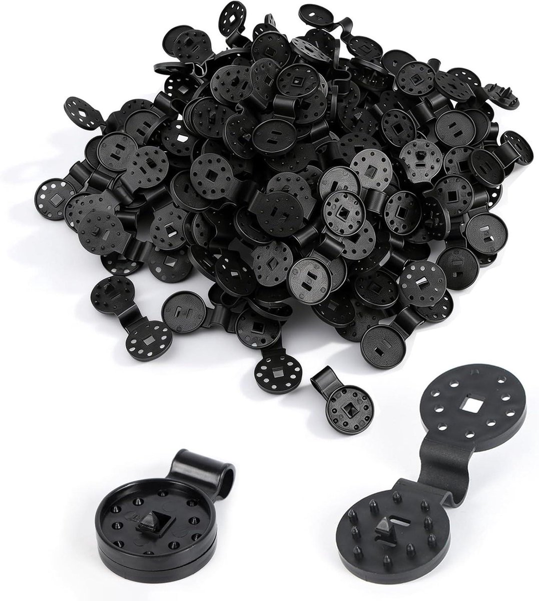 Plastic Clips - Scherm Klemmen - Tuin Beschermen - Spike Ontwerp - 100 Stuks - Zwart