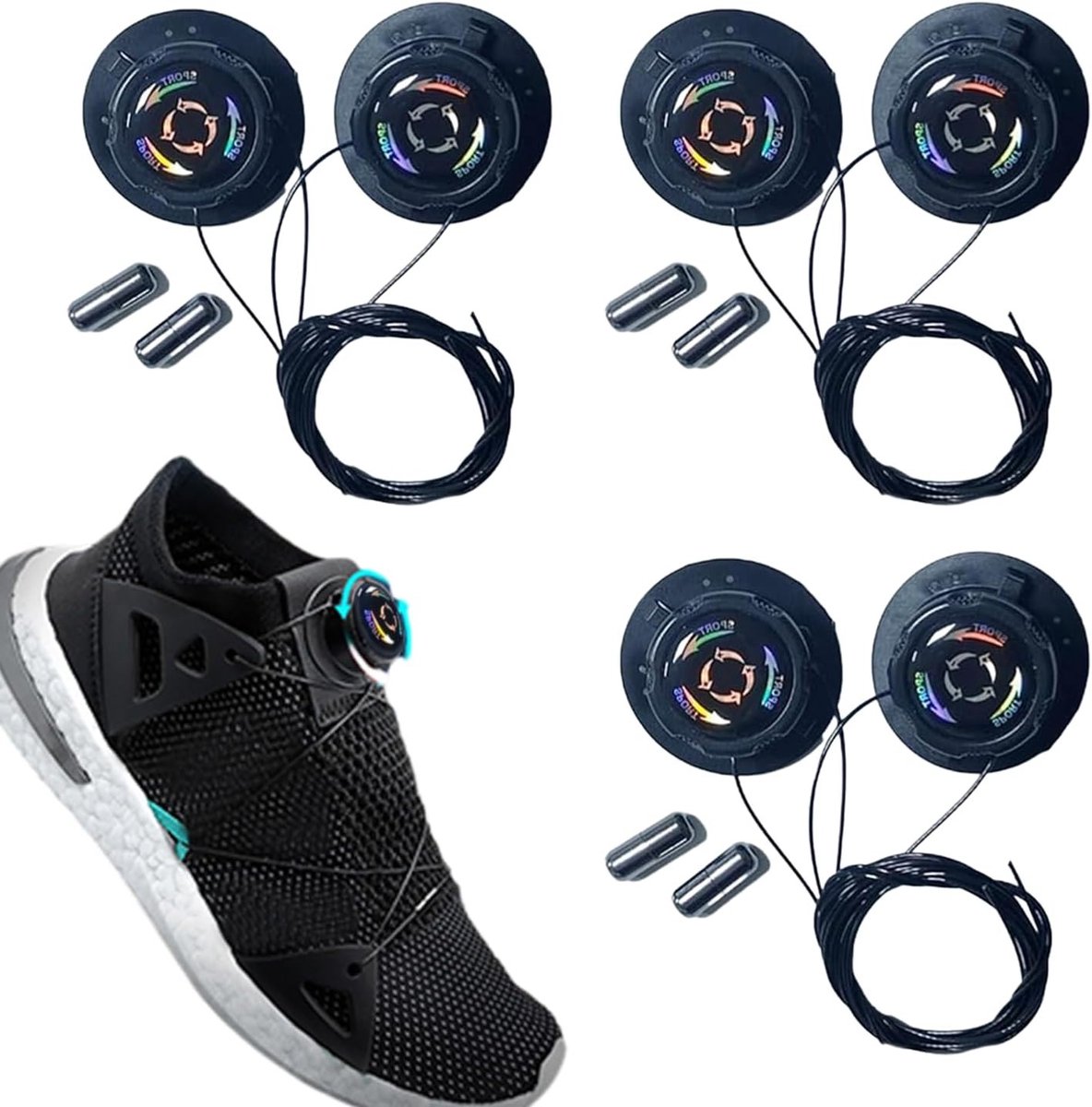 Automatische Twist Lock veters voor sneakers, geen knopen, eenvoudig te gebruiken, ideaal voor sport en dagelijks gebruik