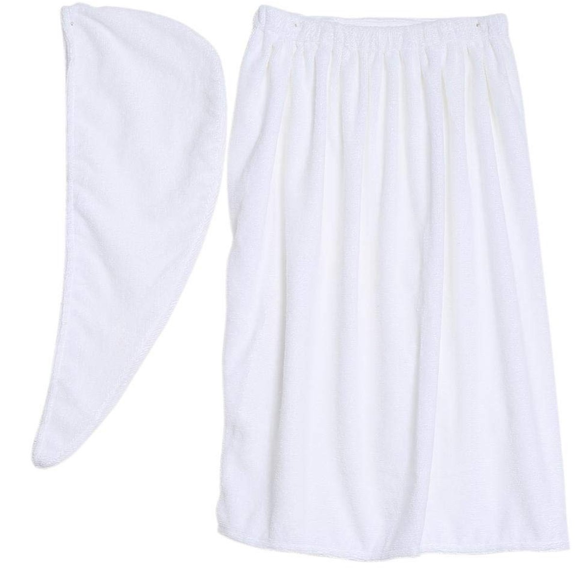 ONF3 - Dames Spa Wrap - Badhanddoek Set - Zacht en Ademend - Wit - Douche en Haarhanddoek - Perfect voor Thuis en Wellness