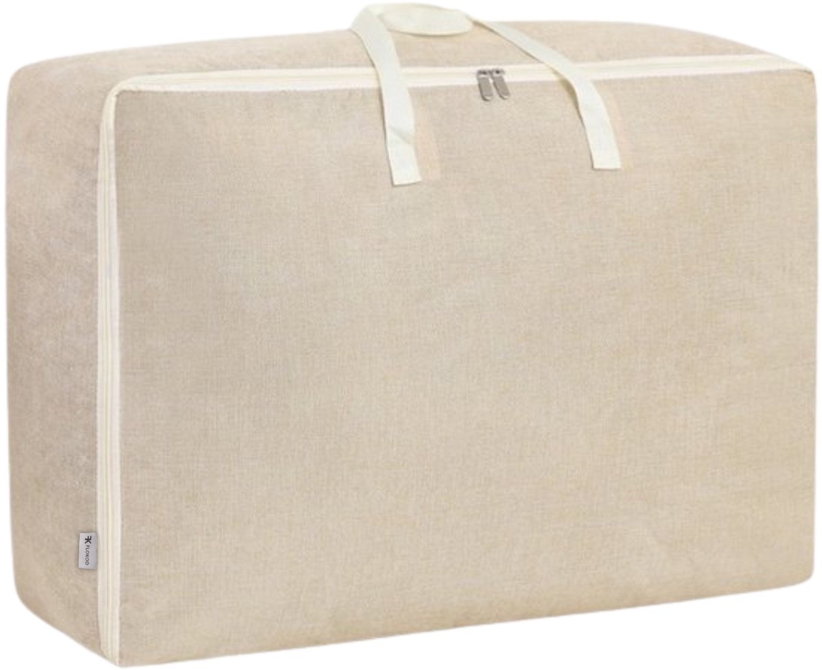 Opbergzak XXL Dekbed - Beige - 70 x 50 x 30 cm - Opbergtas voor Dekbed en Kleding - Kledingzak XXL