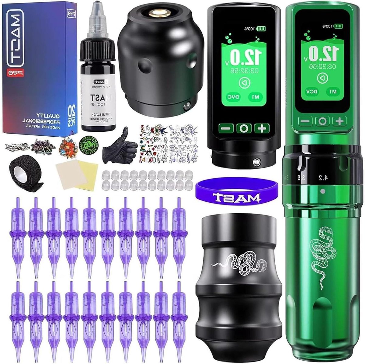 Tattoo Pen Machine - Draadloos Apparaat - Professioneel Tekenen - Mcore-C3 Motor - 3000mAh Batterij - Zwart