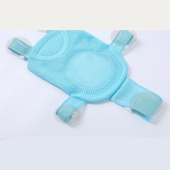 Babybadnet - badmat - badmat - verstelbaar - antislip - met veiligheidsriem - unisex - geschikt voor het baden en wassen van pasgeborenen - blauw — afbeelding 3