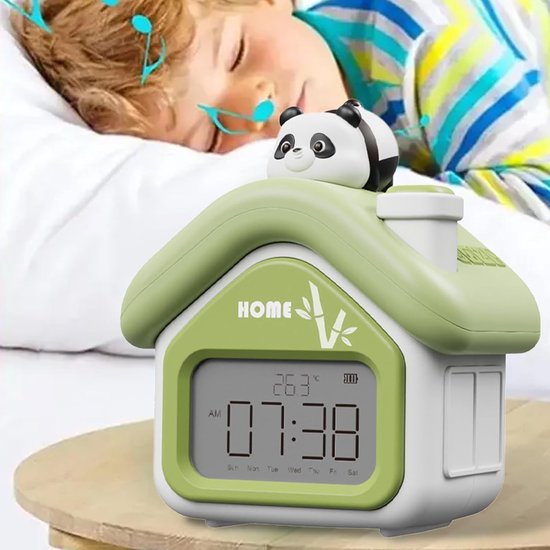 Digitale Wekker - Kinderwekker Nachtlampje - Slaap Oefenen - 5 inch Led Display - 14.2 cm Breed - Groen — afbeelding 5