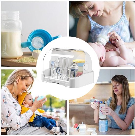 Fles Drogen Bak - Fles Opbergbox - Baby Flesjes - Verwijderbaar Waterbakje - 31.5 cm - Wit — afbeelding 5