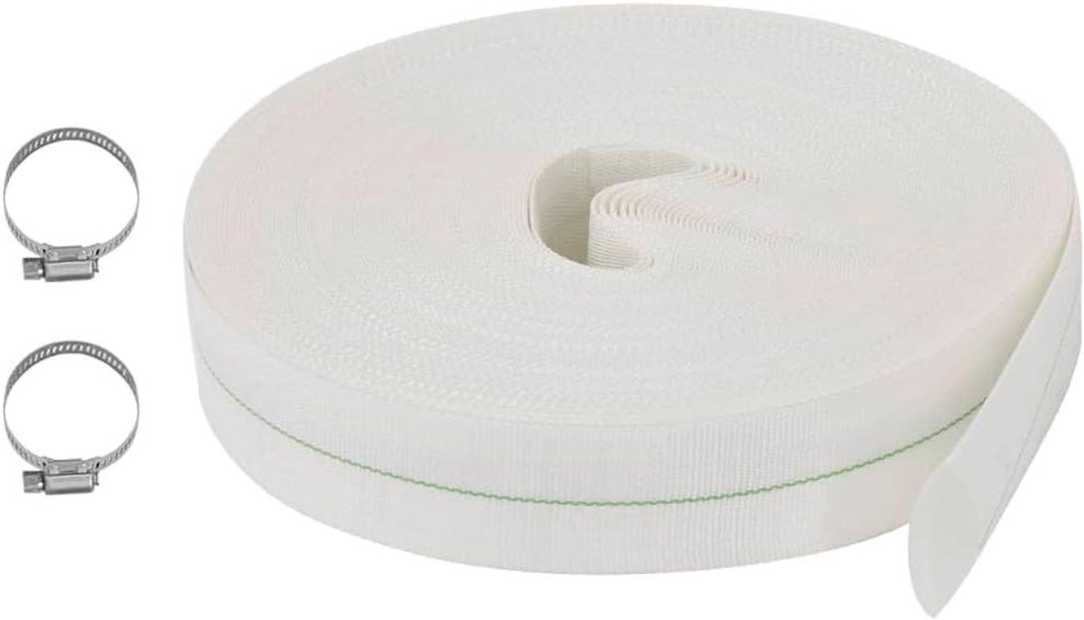 Platte Slang - Leidingen Water - Water Transport - Versterkt Materiaal - 25 meter 1 inch - Wit