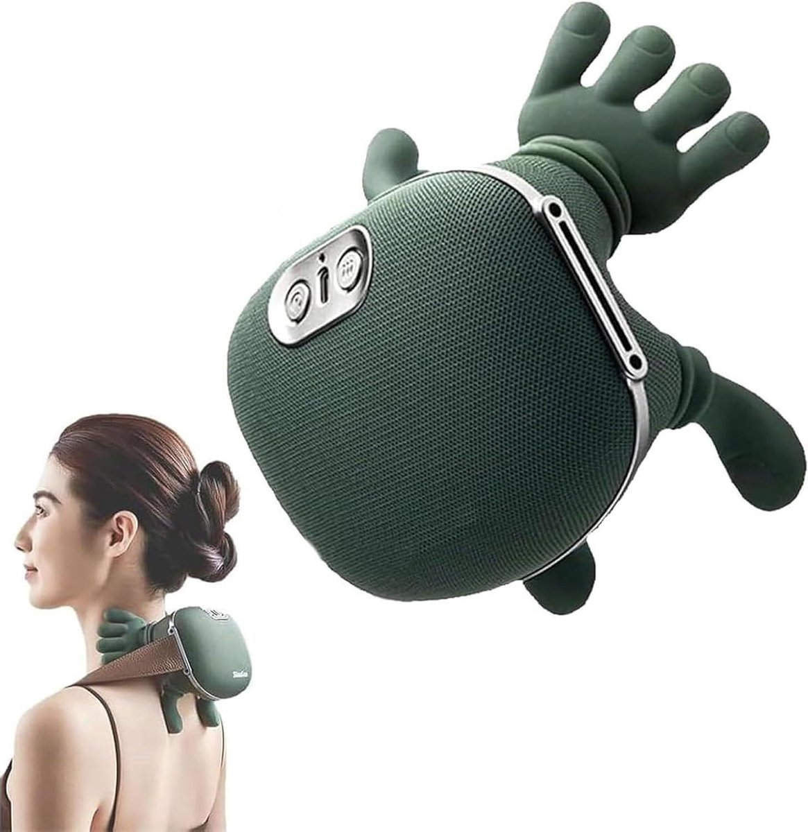 Nek Massager - Schouder Rug - Spierontspanning - 4D Kneedtechnologie - 18 x 12 x 6 cm - Groen