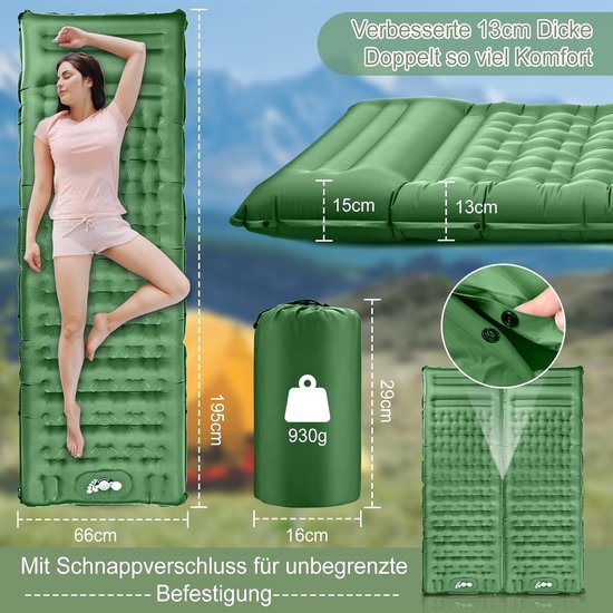 Zelfopblazende Slaapmat voor Outdoor Activiteiten - Ultralicht, Waterdicht, Voor Camping en Backpacking van Quechua — afbeelding 4