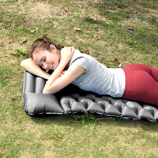 Slaapmat Camping - Luchtbed Outdoor - Comfortabel Slapen - Ultralicht en Compact - 190 x 59 cm - Marineblauw van Merkloos — afbeelding 3