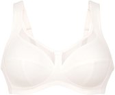 Witte beugel-bh met ruime cups en mesh inzetstukken bovenaan.