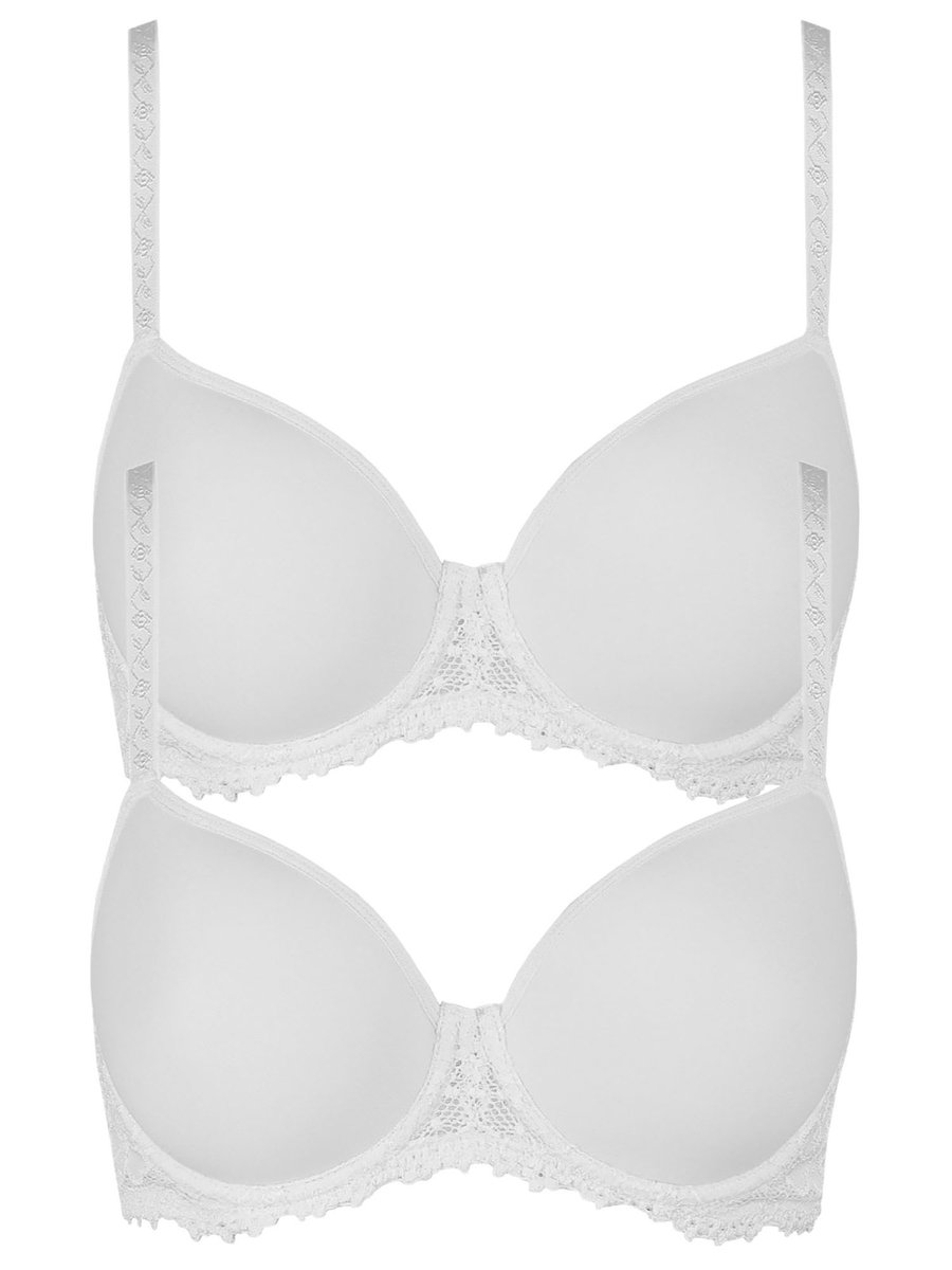 Nina von C. 2-pack spacer bh met beugel Millefleurs Wit Wit