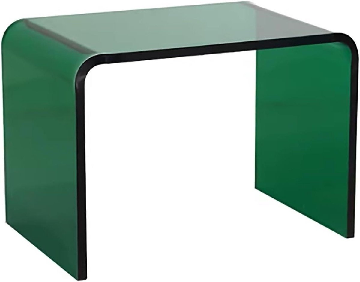 Acryl Opstapje - Voetenbankje Poef - Ruimte Besparen - Moderne Transparante Esthetiek - 35 x 27 x 25 cm - Groen