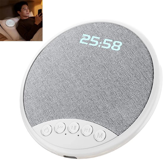 Bluetooth 5.4 kussenluidspreker ultradun 8 mm, draadloos, timer, witte ruis, 30 uur batterij, HiFi geluid