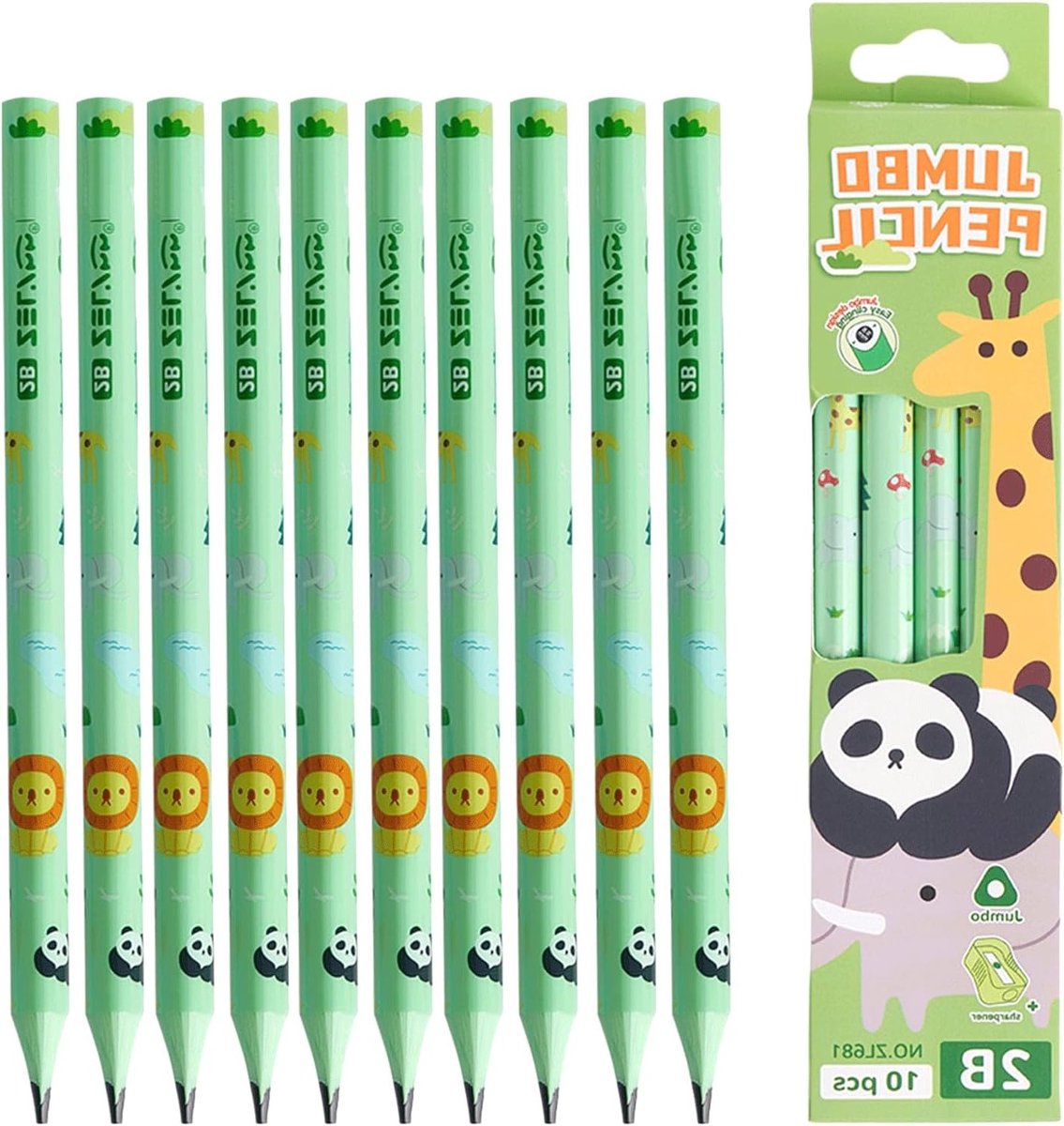 Pencil 2B Set van 10 Stuks voor Teken- en Schrijfprojecten, Ideaal voor School en Hobby