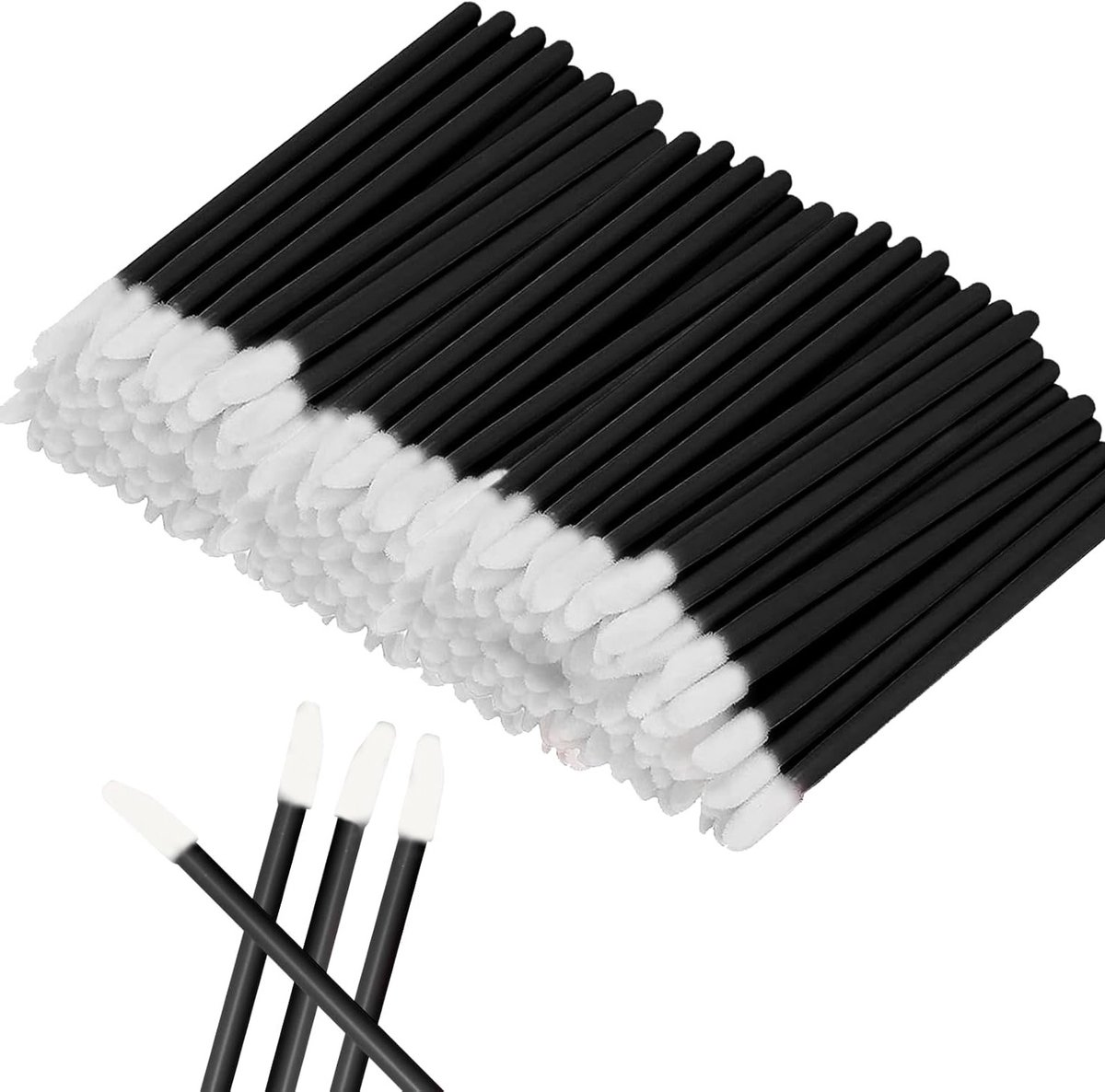 Professionele Make-up Lipstick Borstel Set voor Precisie en Perfecte Lippen, 300 Stuks, Zwart