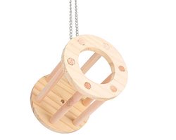 Hamstergras houten mand, huisdieren chinchilla cavia gras voerrek hooi frame voerbak (hangend)