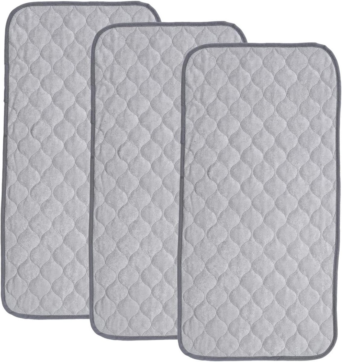 3-delige Verwisselbare Mat Liner Set, Super Zacht Bamboe Katoen, Waterdichte en Wasbare Verschoonmat voor Thuis, Reizen en Buitenshuis
