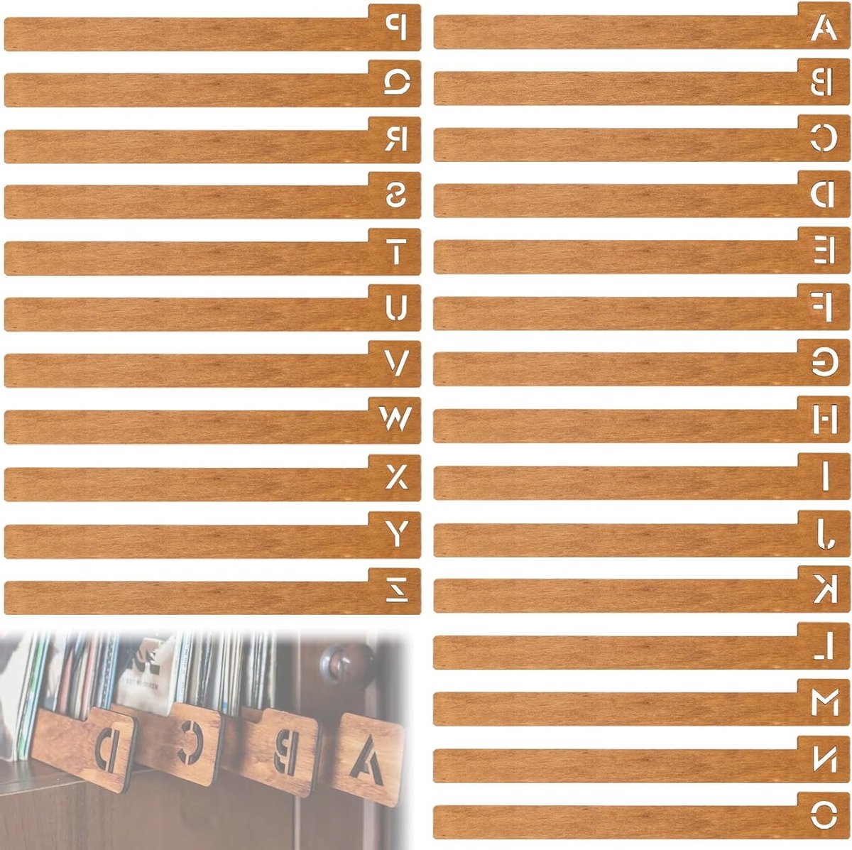 26 Stuks Vinyl Record Dividers met Tabs A-Z voor Albums, CD's en DVD's - Ideaal voor Organisatie en Archivering
