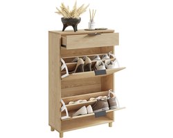 SoBuy Schuhschrank - Schoenenkast - 95 cm hoog - 24 cm breed - 60 cm diep - 1 lade - 2 deuren - Modern design | FSR212-N