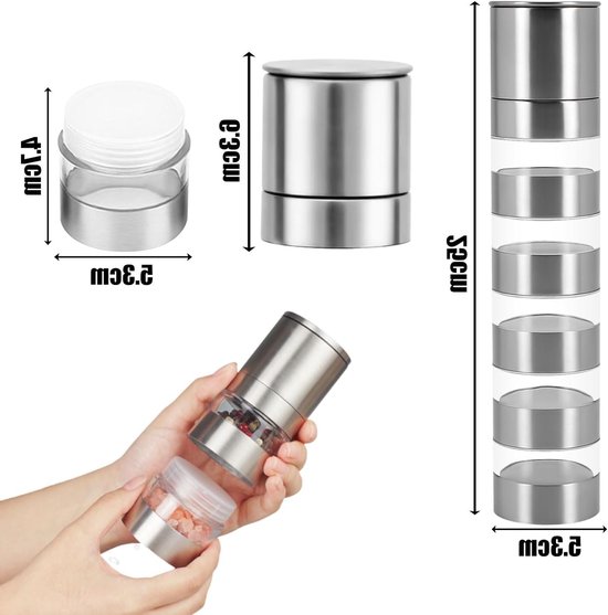 5-in-1 Mini Specerijenpot met Specerijenmolen, Perfect voor Outdoor Picknicks, Koken en Kruidenopslag van Merkloos — afbeelding 5