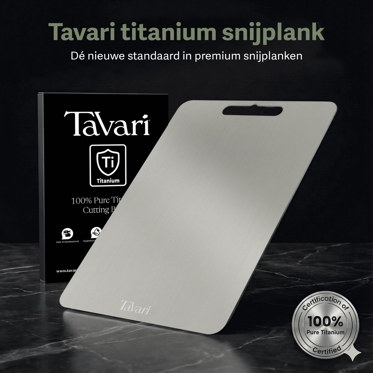 Planche à Découper Inox 304 Double Face 34x23 Cm – Titane Cuisine Hygiénique, Facile à Nettoyer, Viande, Légumes, Fruits Planche à Découper Viande Légumes