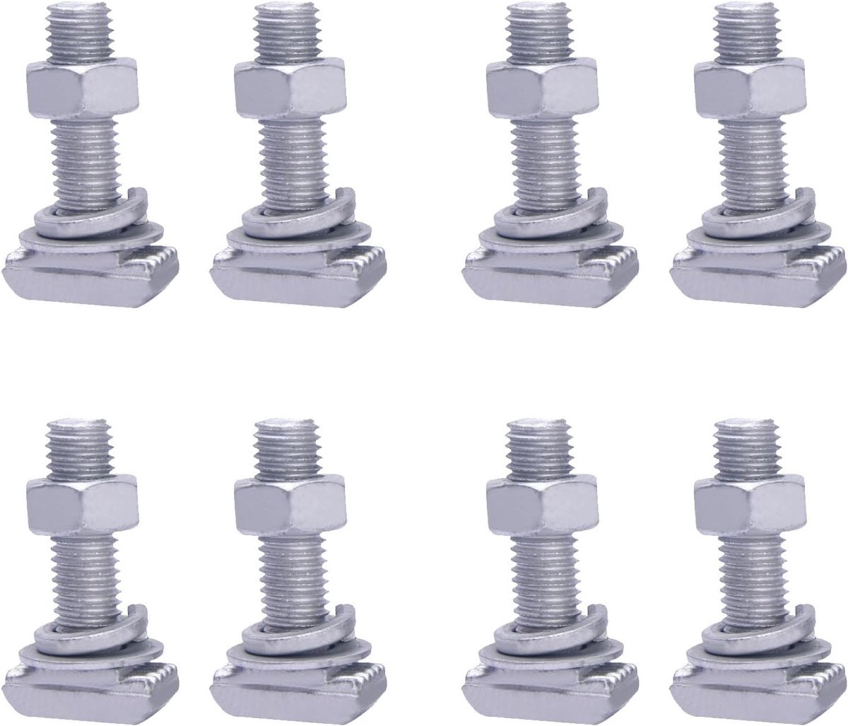 SnelShoppen - 8 Stuks T-groef Adapters, M12 RVS T-groefstenen voor Fietsen, Dakdragers, Ski-uitrusting en Lastbeperkingen