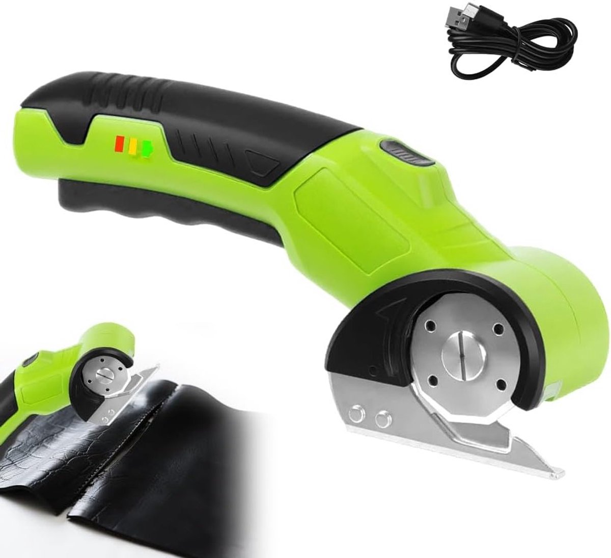 Draadloze elektrische schaar, 4V karton snijder met LED-lamp en veiligheidsvergrendeling voor papier, stof en leer - ideaal voor knutselen en hobbyprojecten