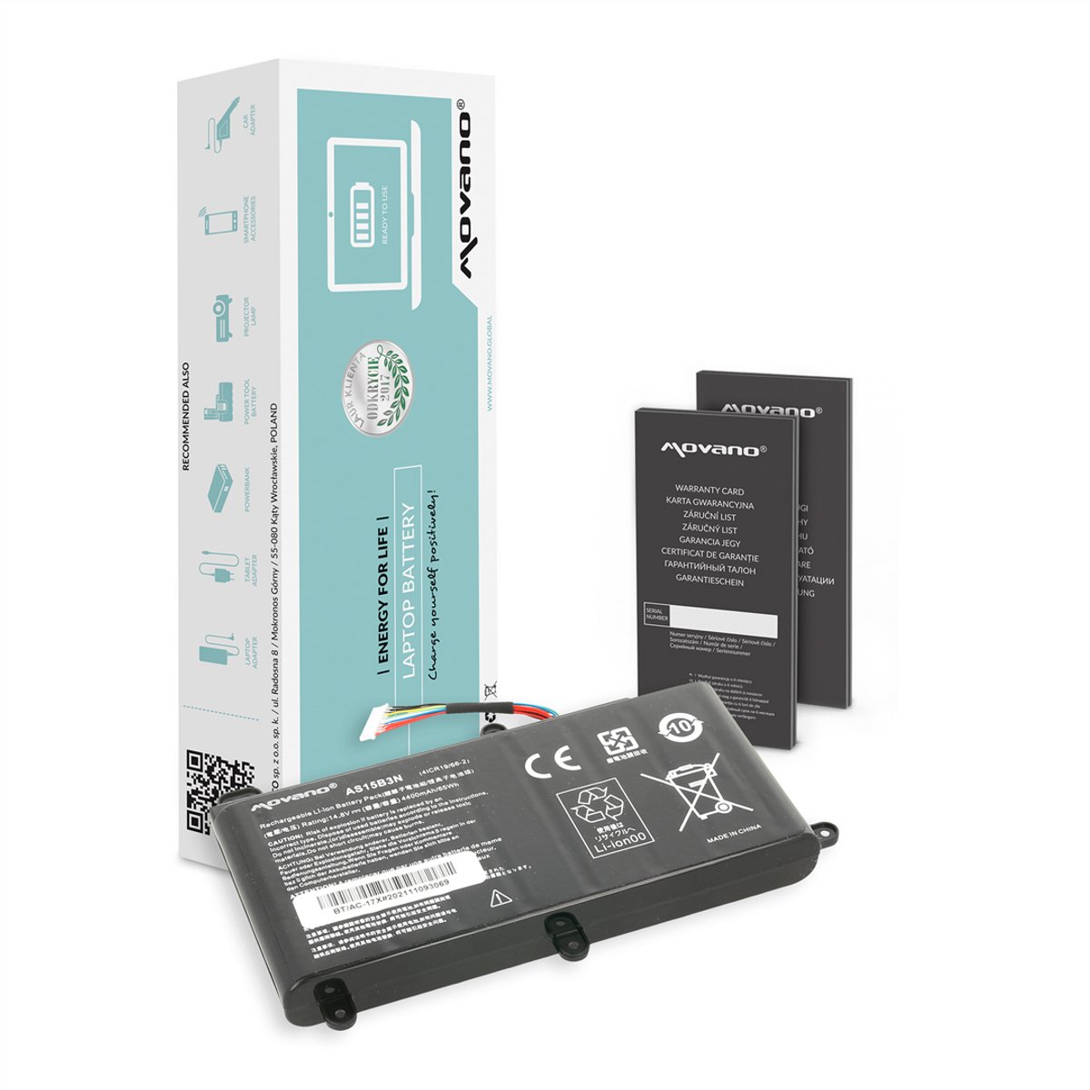 Movano - Acer Predator Serie - Laptopbatterij - Li-Ion - 500 Cycli