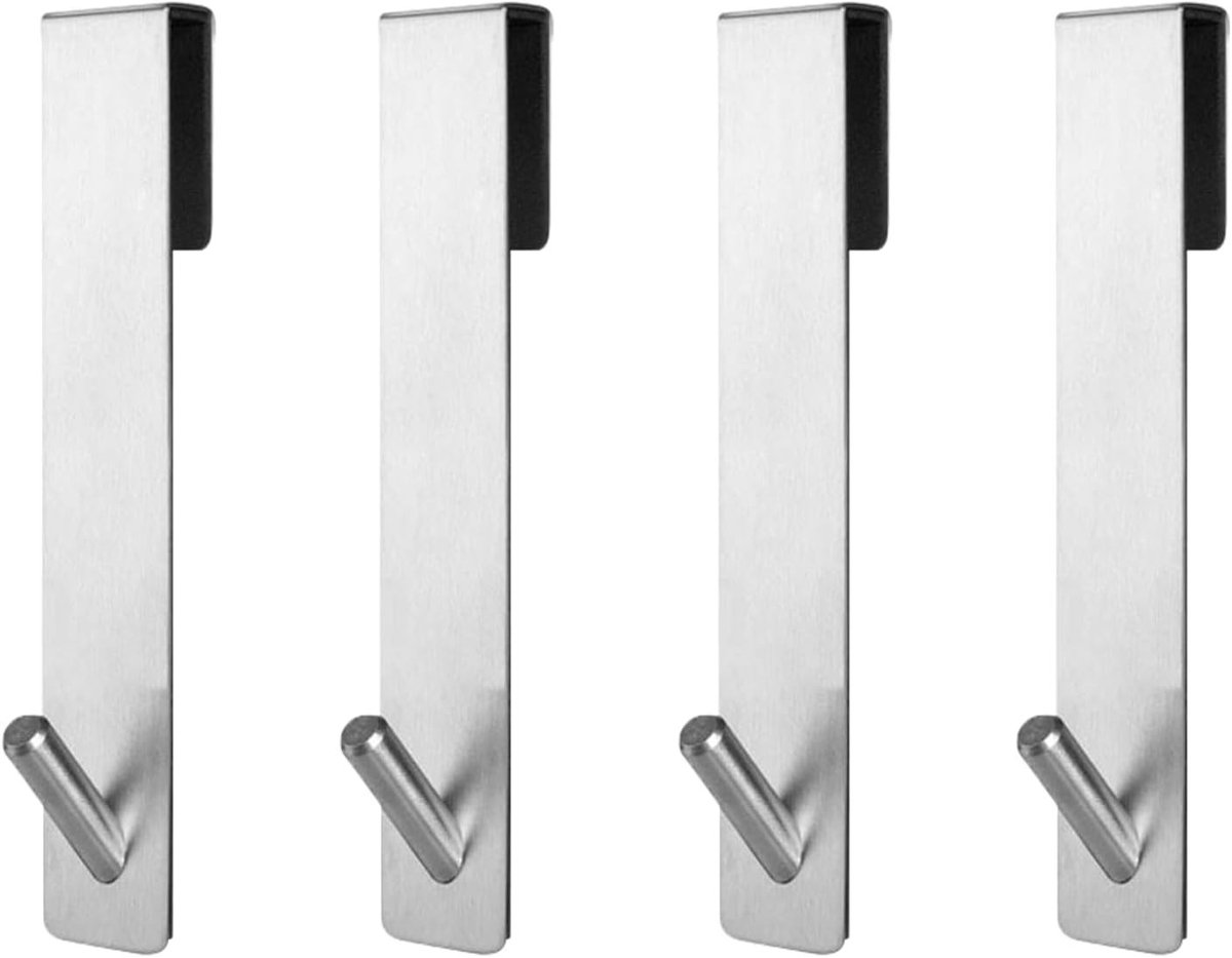 Rvs Handdoekhaken voor Badkamer zonder Boren, Geschikt voor Douchecabine en Badjassen, Set