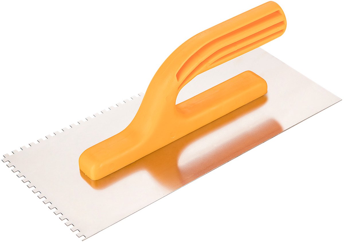 Topex Serie - Troffel - 4x4x4 mm Tanden - 280x130 mm - Ergonomische Handgreep