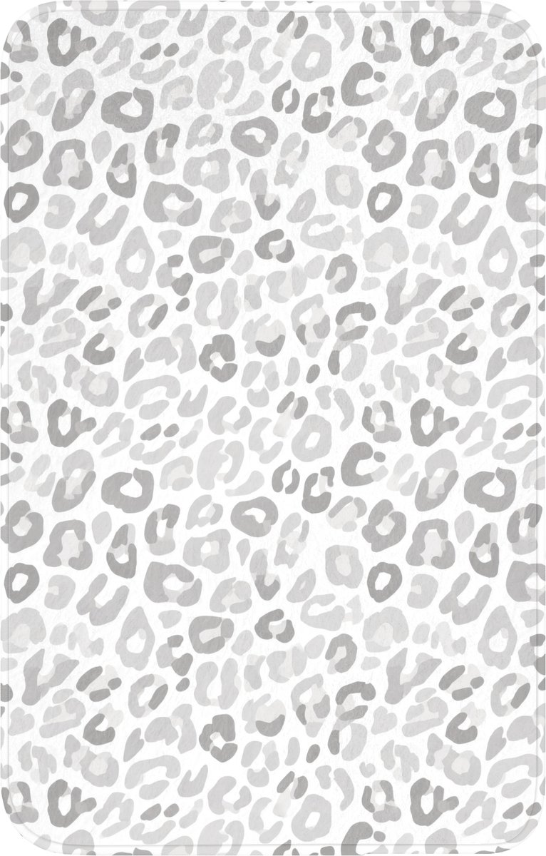 WC mat 50x80 cm - Antislip - Luipaard - Motief - Grijs - Toiletmat - Vloermat - Douchemat