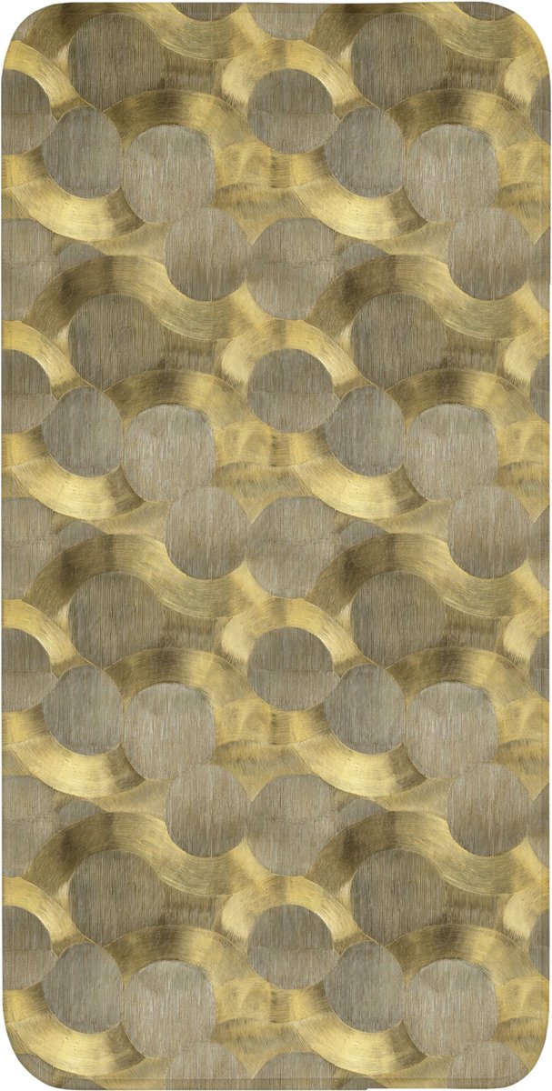 WC mat 60x120 cm - Antislip - Modern - Geometrisch - Goud - Toiletmat - Vloermat - Douchem