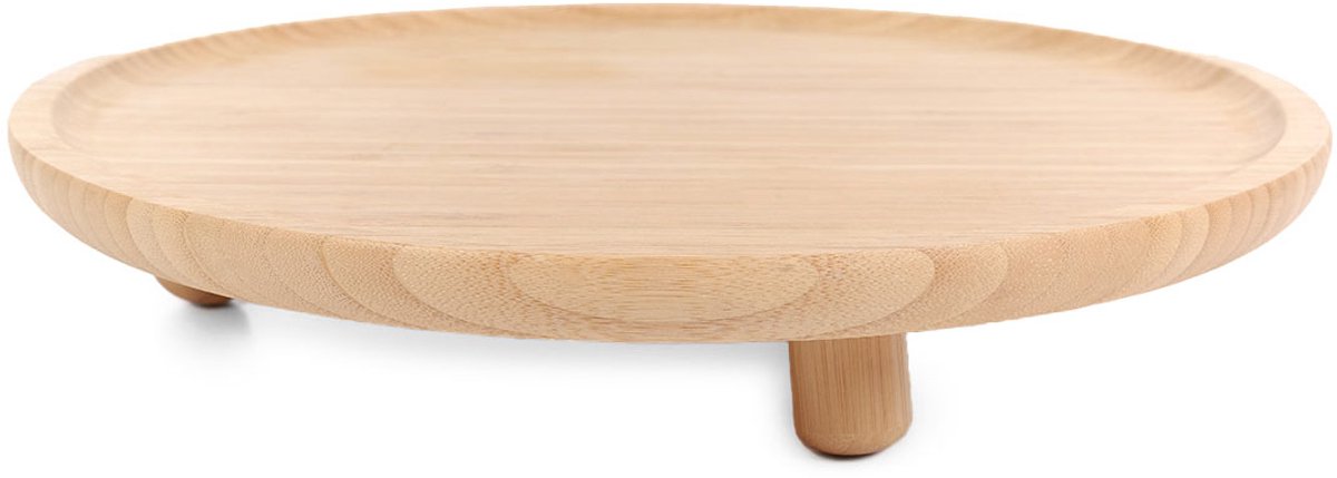 Homla - Taartstandaard - Natuurlijk Bamboe - Diameter 32 cm - Hoogte 6 cm