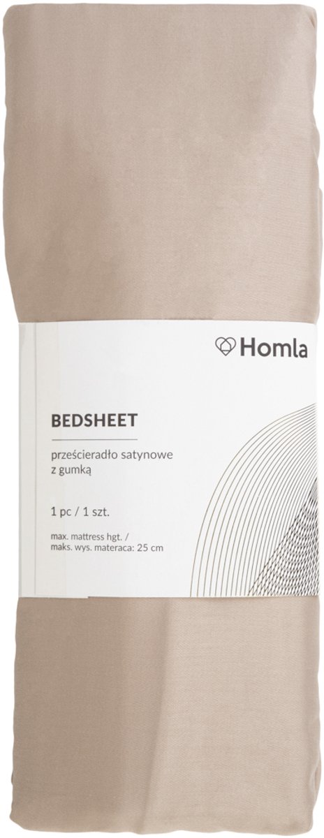 HOMLA - Bed Sheet - DANIELLE - Satin Beige - 160x200 cm
