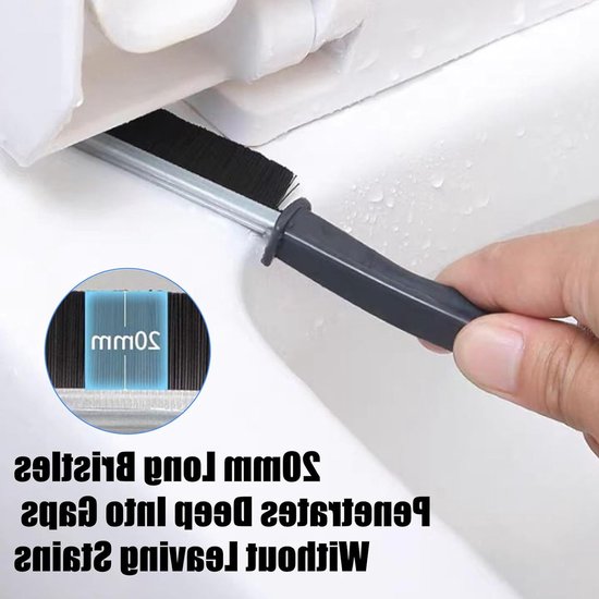 Set van 5 smalle reinigingsborstels voor voegen, ideaal voor badkamer, keuken en ramen, hard en effectief voor moeilijk bereikbare plekken van Merkloos	 — afbeelding 3