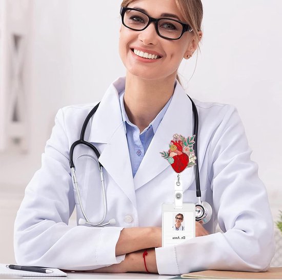 Badge Reel Set van 2, Retractable Badge Holder voor Zorgprofessionals en Studenten, Perfect als Cadeau voor Medewerkers van Merkloos — afbeelding 3