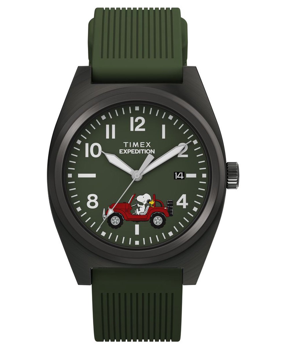 Timex Peanuts Expedition Field TW2Y52500 Horloge - Siliconen - Groen - Ø 39 mm