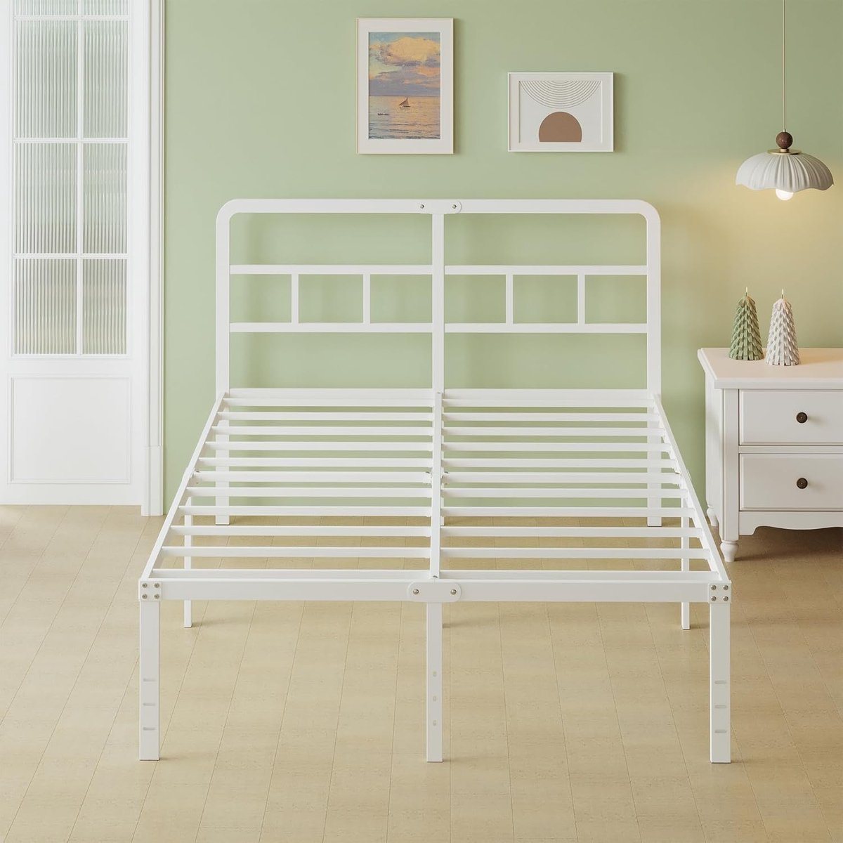 Minimalist CurveGuard Metalen Bedframe 180x200 - 180x200 cm - Arqam